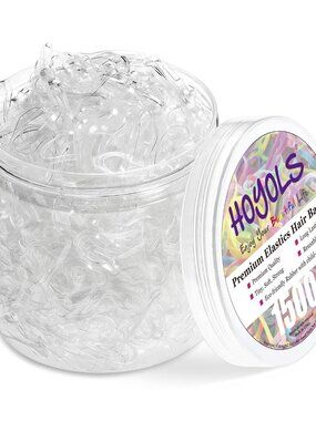 Clear Elastic Hair Rubber Bands, 1500pcs Mini Small Clear Ponytail Elastics Hold